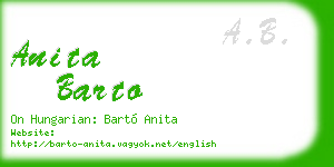 anita barto business card